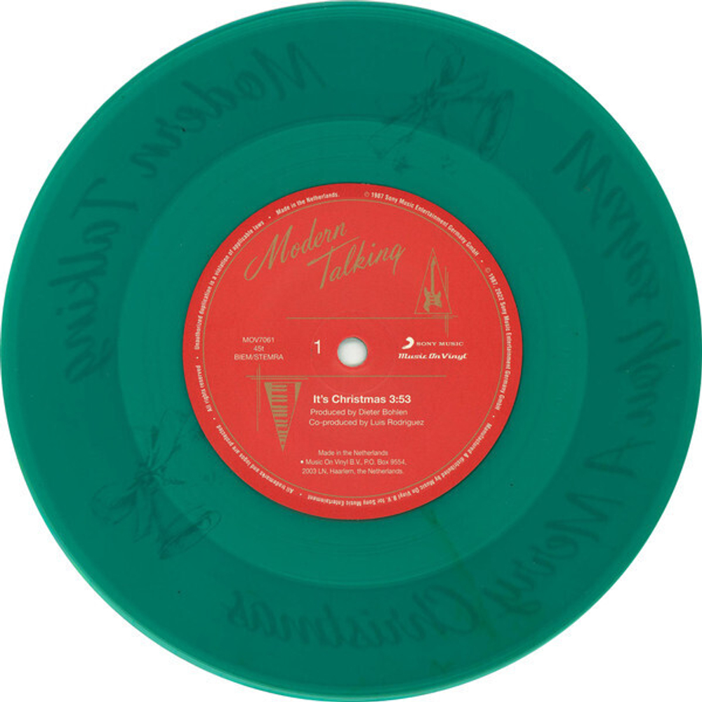 LP: Modern Talking — «It's Christmas» (1987/2022) [7" Green Vinyl]