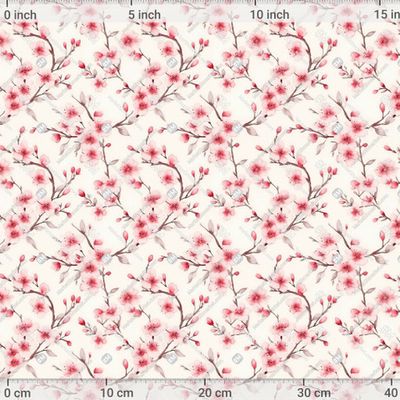 Сакура или цветущая вишня. Нежный розовый. Весна. by Pattern Store 811 DPI