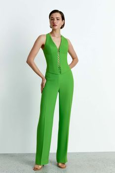 Брюки прямого кроя из крепа