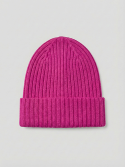 Шапка в рубчик с подворотом