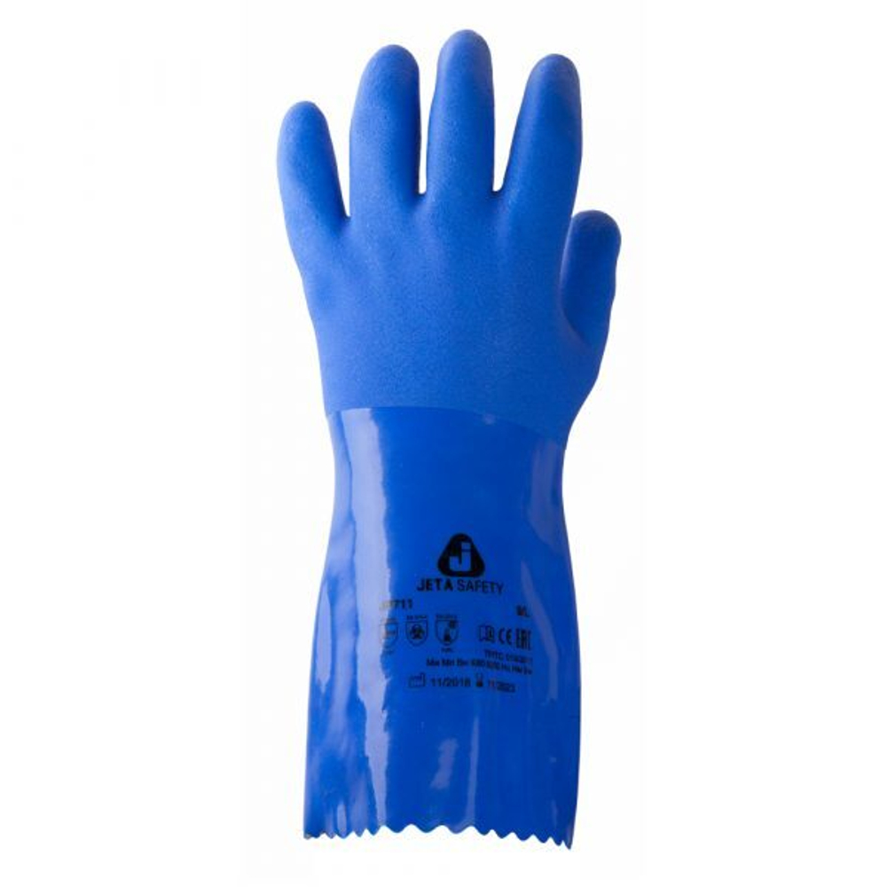 Перчатки JP711 хлопчатобумажные трикотажные с покрытием из ПВХ Jeta Safety