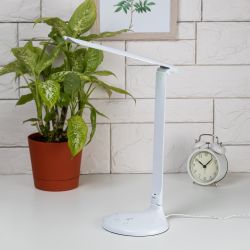 Настольный светильник ЭРА NLED-482-10W-W светодиодный с ночником белый | Светодиодные настольные лампы