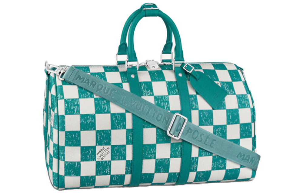 LOUIS VUITTON Keepall Bandouliere 45 Teal Blue