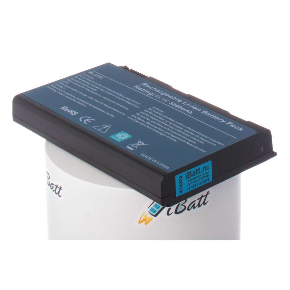 Аккумуляторная батарея iBatt 5200 mAh для ноутбука Acer Acer BATBL50L4, BATBL50L8H ( 11.1В)
