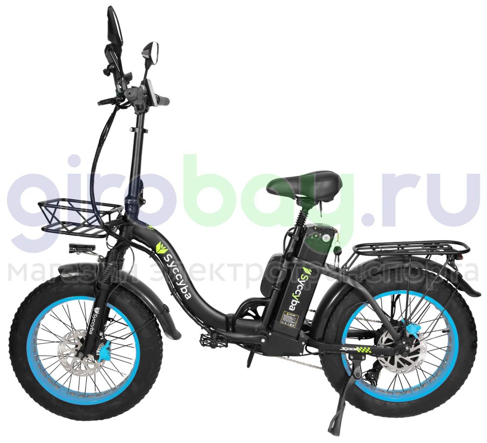 Электровелосипед Syccyba F11 Pro 2025 года (48V/15Ah) - Синий обод фото №3