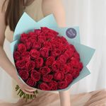 Розы розовые 40 см (Premium) 51 шт