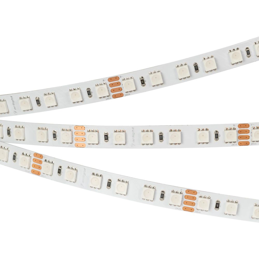 Светодиодная лента RT-B84-10mm 24V RGB (21 W/m, IP20, 5060, 5m) (Arlight, Открытый) 021475(2)