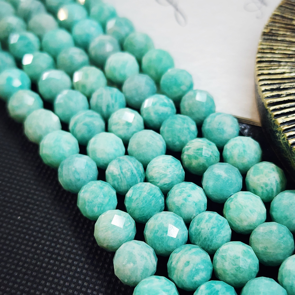 Амазонит яркий, сочный, шар, огранка, 10мм, штучно