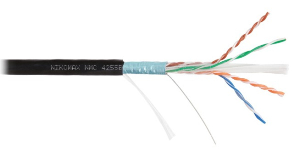 Кабель витая пара F/UTP 6а кат. 4 пары NikoMax NMC 4255B-BK