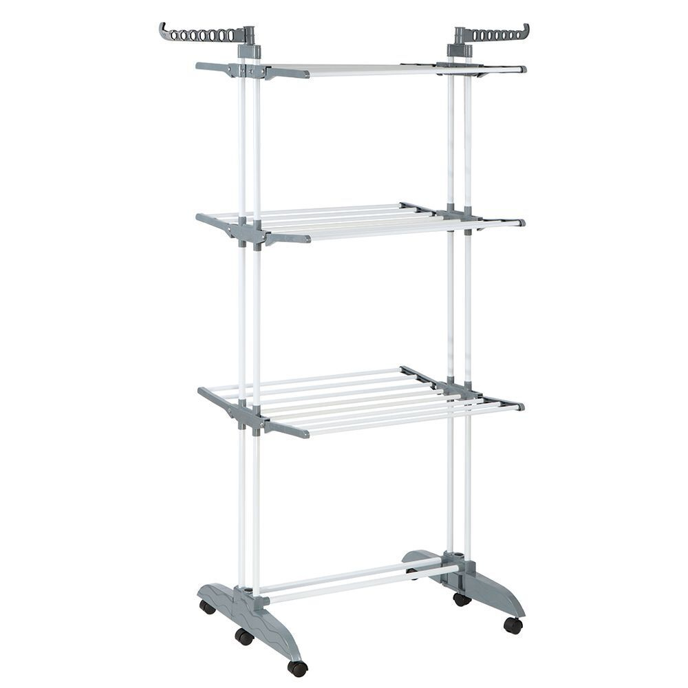 Сушилка для белья напольная, 19 м, 75-126х64х173 см, складная, 24 шт, 30 кг, серая, Aqwin, Так удобно, VPF88