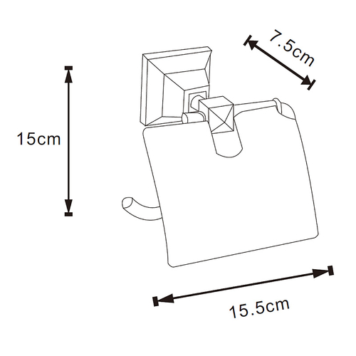 Бумагодержатель AZARIO ALTRE с крышкой, черный матовый (AZ96010B)