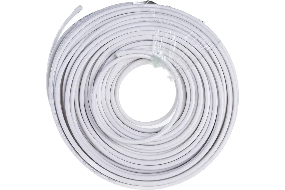 Коаксиальный кабель PROCONNECT LIGHT RG-6U, 75 Ом, CCS/Al/Al, 32%, бухта 100 м, белый 01-2251