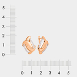 Серьги женские с фианитами из комбинированного золота 585 пробы (арт. 025132-1102)