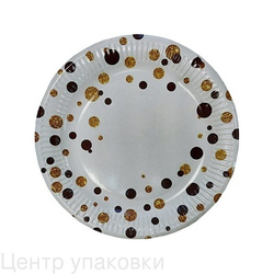 Тарелка картон. 230мм. "ВЕЧЕРИНКА"/6 шт белый