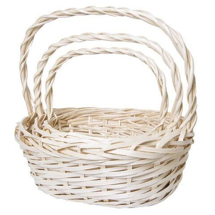 Корзина (Ива) ОВАЛ БЕЛАЯ 26*20*12