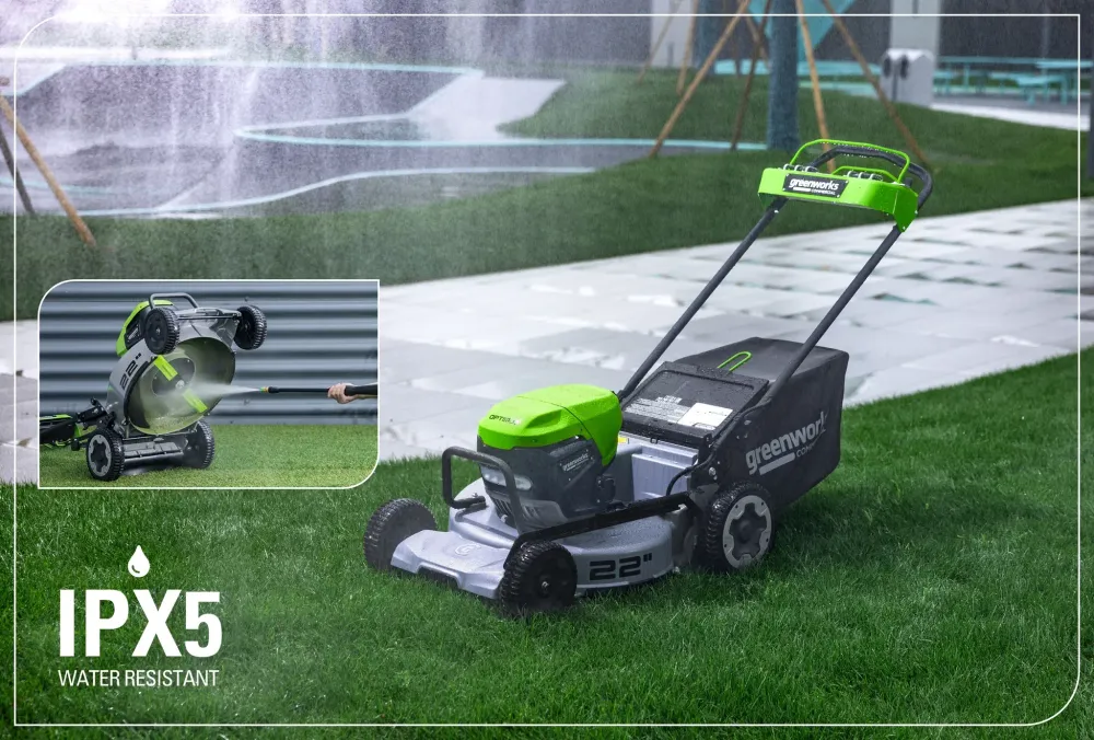 Газонокосилка аккумуляторная Greenworks LM221S Арт. 2519407UG, OPTIMUSTM, 82V, 56см, самоходная, бесщеточная, c АКБ 8Ач и ЗУ