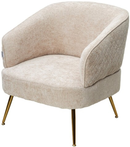 Кресло М-City DISAUR Мюсселс (Mussels) 3018-10 Бежевый, Шенилл, Золотой каркас