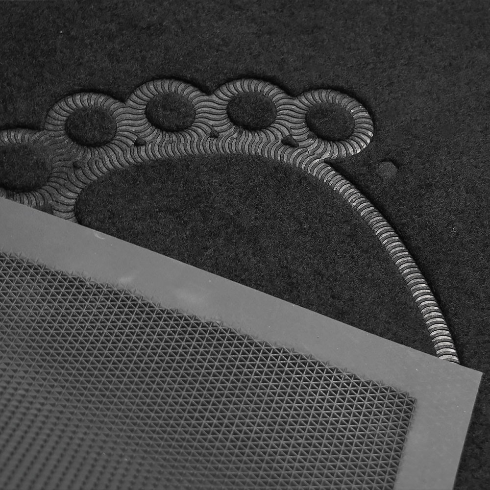 Коврик влаговпитывающий ворсовый 50*80см "Следы", черный