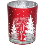 Подсвечник «Зимнее сияние» 10*12,5 см, Красный