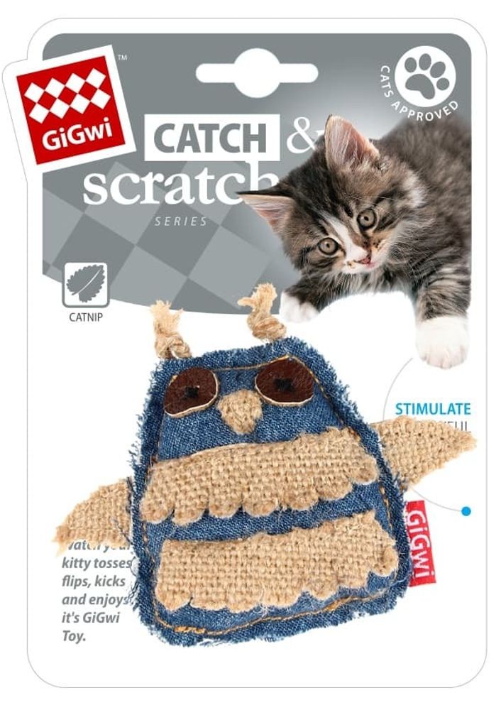 GiGwi Игрушка Сова с кошачьей мятой (75406)