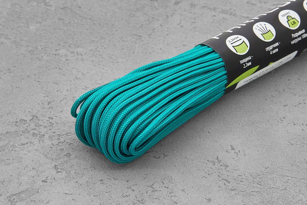 Паракорд 275 emerald green, 1 метр