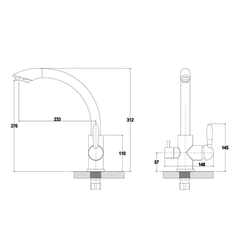 Смеситель для кухни, G.lauf, с картриджем, подкл к фильтр, песоч, GOP18-A093KS
