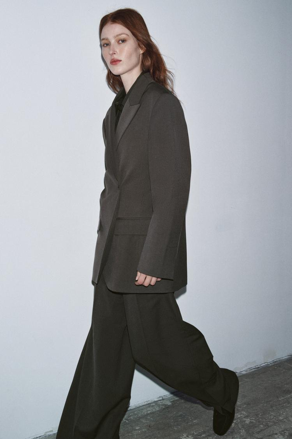 ZARA БЛЕЙЗЕР ОВЕРСАЙЗ — ZW COLLECTION, ТЕМНО-СЕРЫЙ