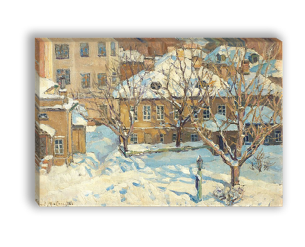 "Московский дворик зимой", Васнецов А. М., картина для интерьера (репродукция)