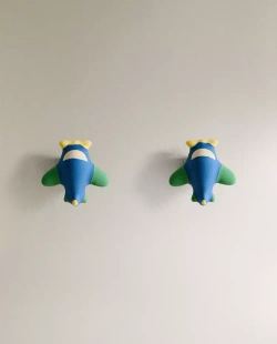 ZARA HOME НАБОР ДЕТСКИХ МЕБЕЛЬНЫХ РУЧЕК «САМОЛЕТ» (2 ШТ.), РАЗНОЦВЕТНЫЙ