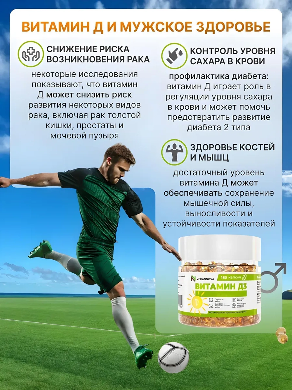 Витамин Д3 2000 МЕ (180 капсул)