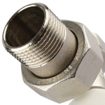 Вентиль ручной регулировки угловой STOUT - 3/4" (ВР/НР-американка, PN10, Tmax 120°C, с неподъемным шпинделем)