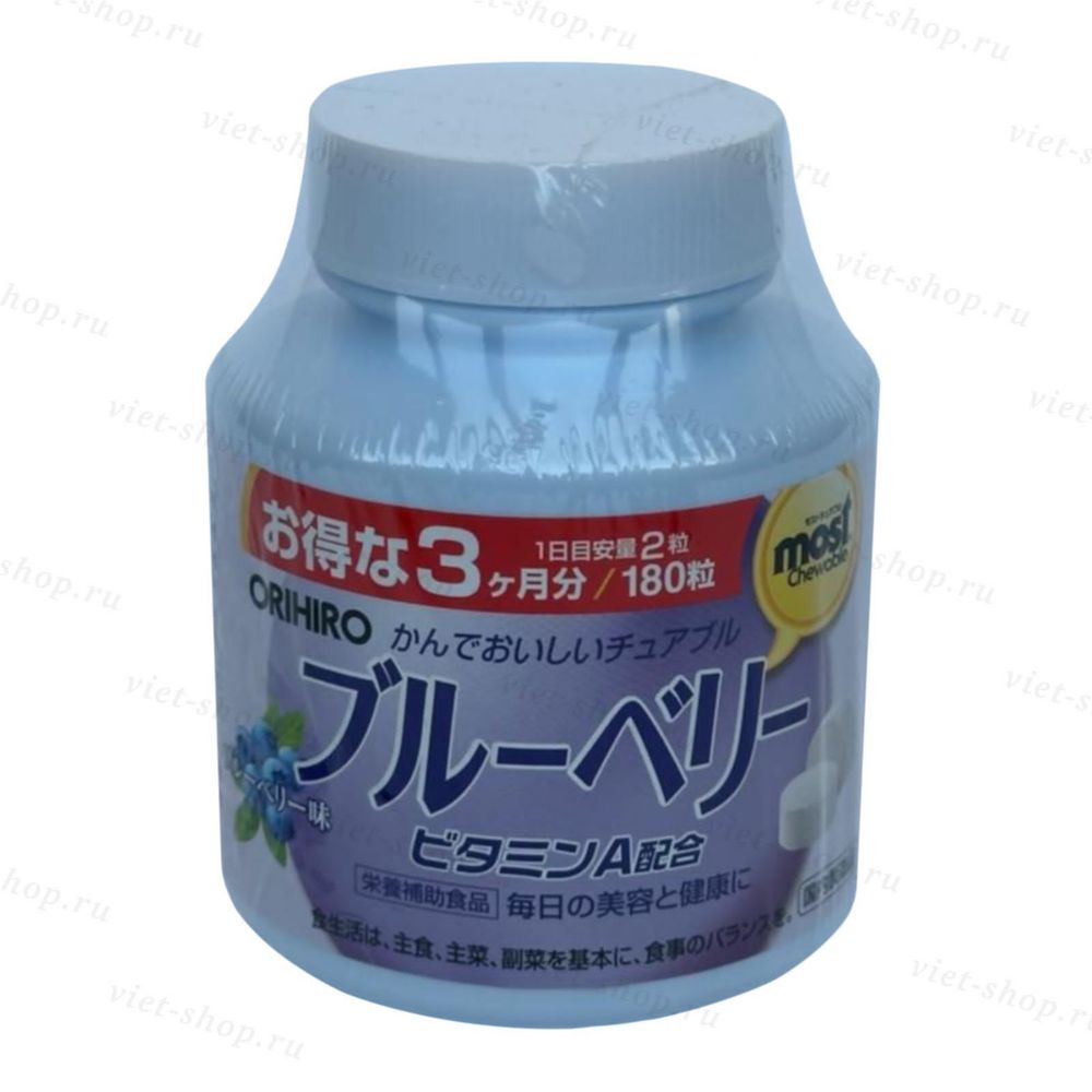 Orihiro Most Blueberry витамин А с экстрактом черники на 90 дней