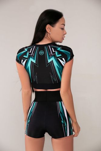 Short Rashguard with short sleeves Lightning Mint