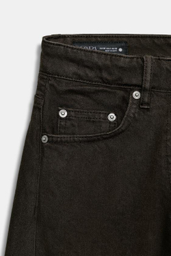 ZARA ДЖИНСЫ ZW COLLECTION ANKLE BALLOON СО СРЕДНЕЙ ПОСАДКОЙ, ШОКОЛАДНЫЙ