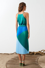 4834 Юбка женская (сине-зеленый принт)