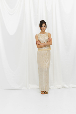 Юбка из пайеток макси