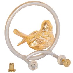 Ручка скоба мебельная Птичка Терра круглая левая Айвори