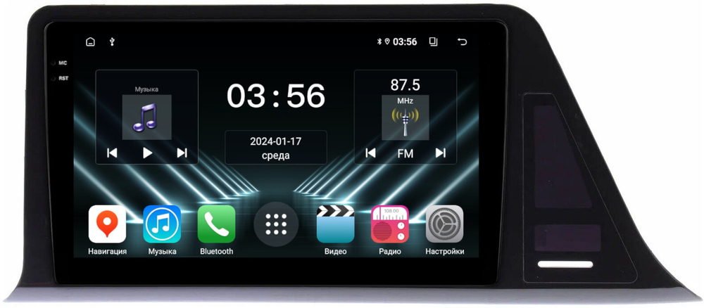 Магнитола для Toyota C-HR 2018-2022 (левый руль, взамен 230х130мм) - FarCar DX9-9549LF2 монитор 9.5" IPS на Android 13, 4+64Гб, CarPlay