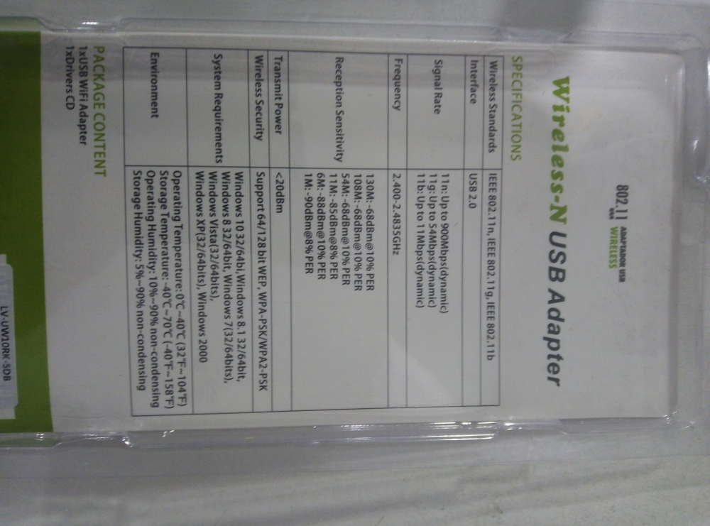 Wi-Fi адаптер Wireless-N LV-UW10