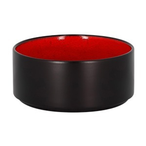 Салатник круглый 12 см, 480 мл, цвет черный/красный, фарфор, Fire, RAK Porcelain