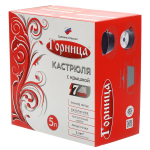 Кастрюля алюминий, антиприг, 5 л, с крыш, Горница, Гранит, к263аг