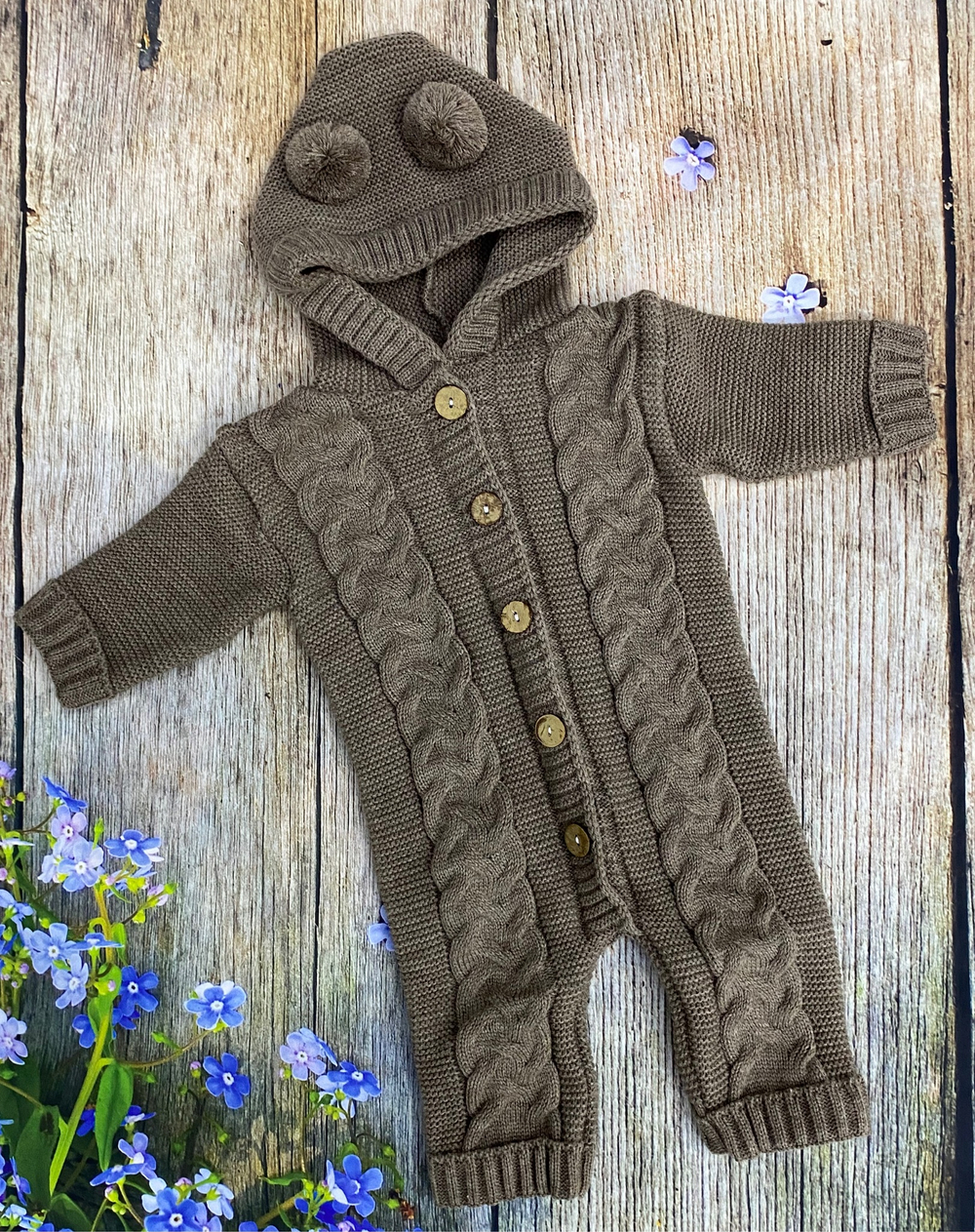 Вязаный комплект на выписку 5 предметов  "Круже" (Одеяло утеплен., бант, пинетки, комбинезон, шапка) (Цвет: Розовый)