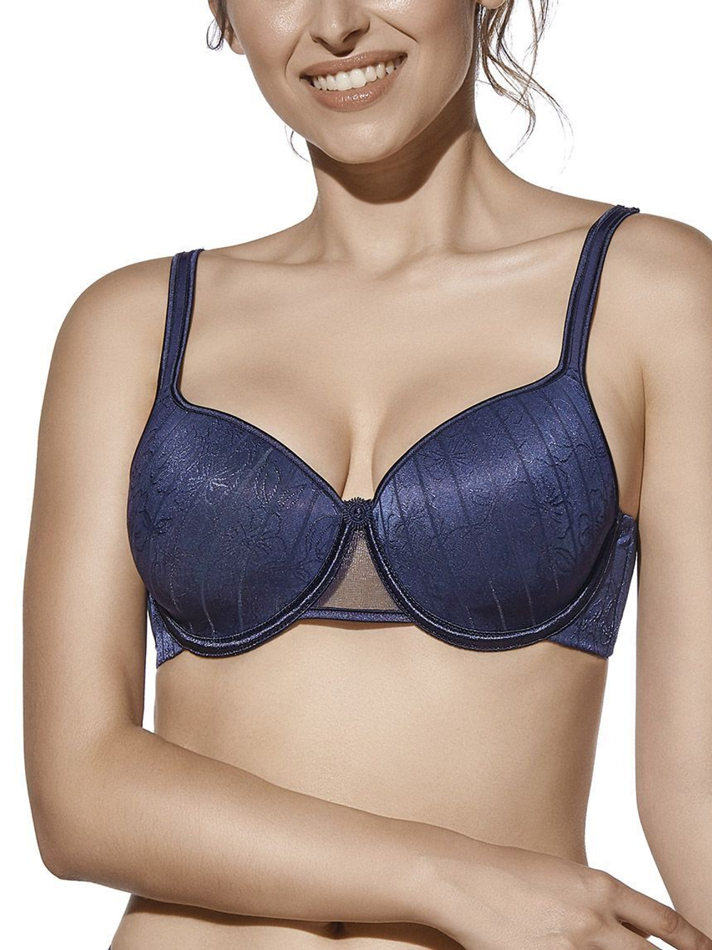 Бюстгальтер Vanesa с формованными поролоновыми чашками на каркасах (Размер: 75C) (Цвет: темно-синий)