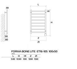 FORMA Bone LITE Электрический полотенцесушитель ET16 120x50 см