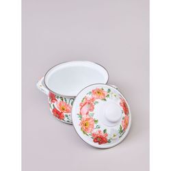 КАСТРЮЛЯ AGNESS ЭМАЛИРОВАННАЯ С ЭМАЛ.КРЫШКОЙ СЕРИЯ "МАКИ", 1.5 Л, 16*10 СМ