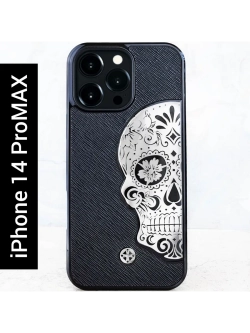 Чехол iPhone 14 Pro Max - Mexican Katrina's Skull Saffiano