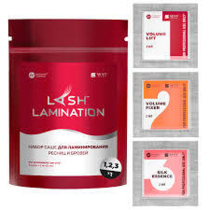 Набор саше с составы 1.2.3. для ламинирования ресниц и бровей SEXY LAMINATION, (3 саше x 2мл)