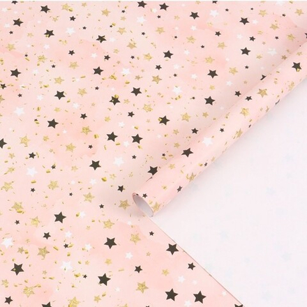 Бумага упаковочная Звезды розовая, 70*100 см, 1 лист