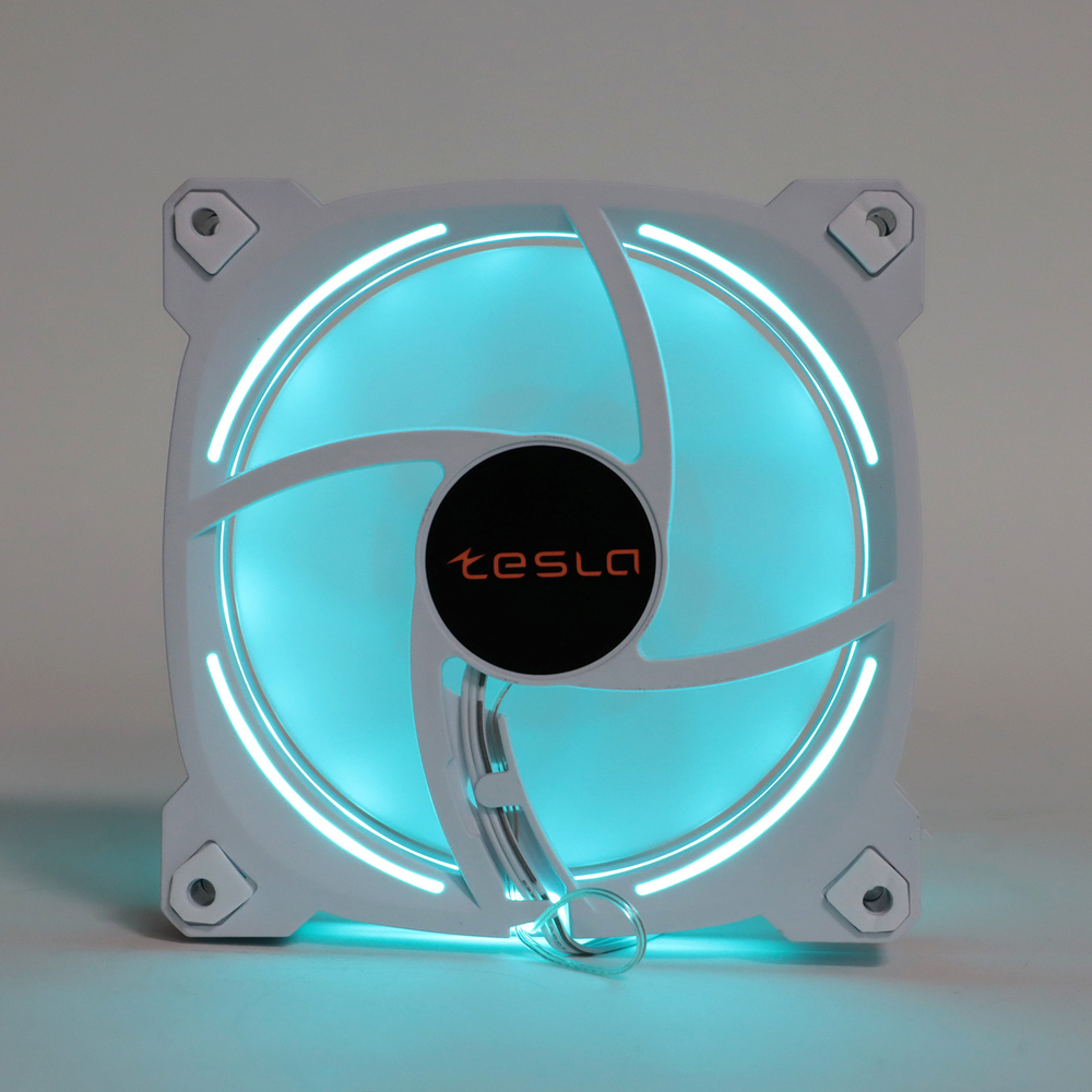 Набор из 3 вентиляторов TESLA RGB120 CW3, 120мм, 1200rpm, 3-pin+Molex, белый/Ice Blue, 38CFM, 21дБ (TSL-120-CW3)