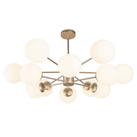 Светильник на штанге 12x40Вт E14, металл/стекло, шампань